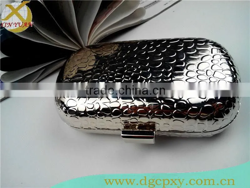 6 inch silver metal evening cases box for toiletry