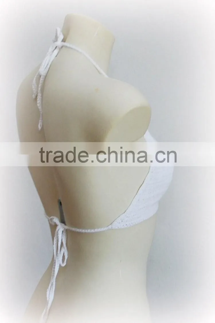 Wholesale Ladies Sexy Crochet High Neck Bikini Top
