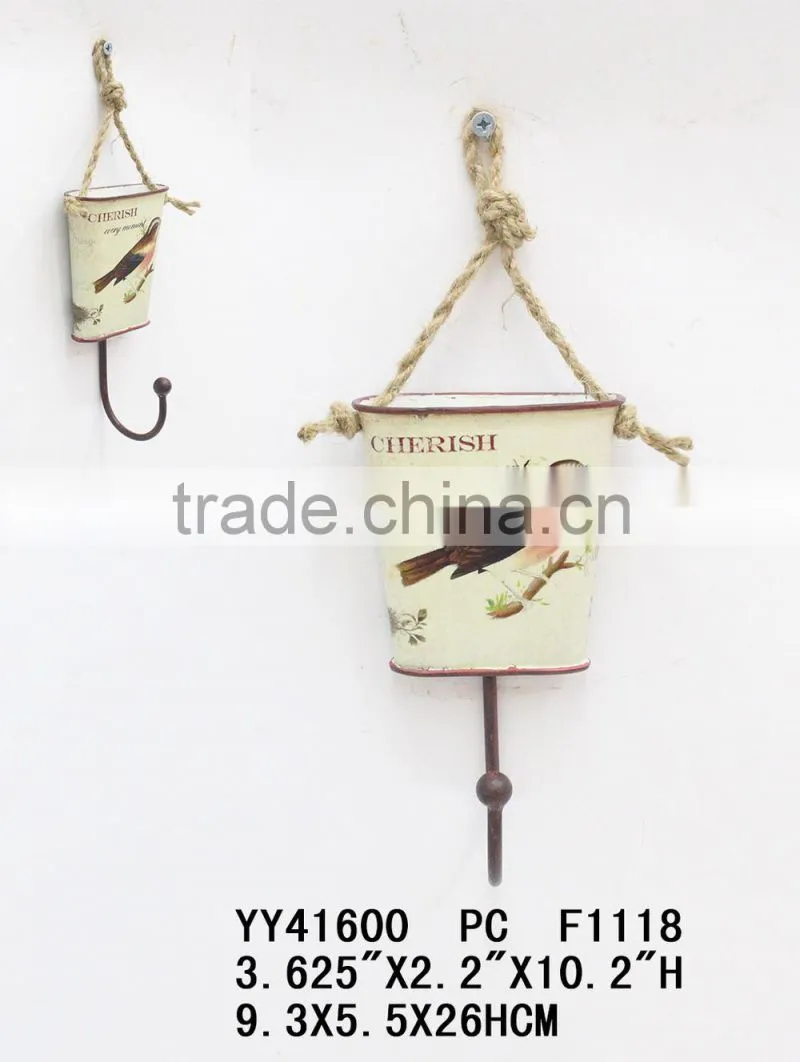 antique bird metal single hook for home decor