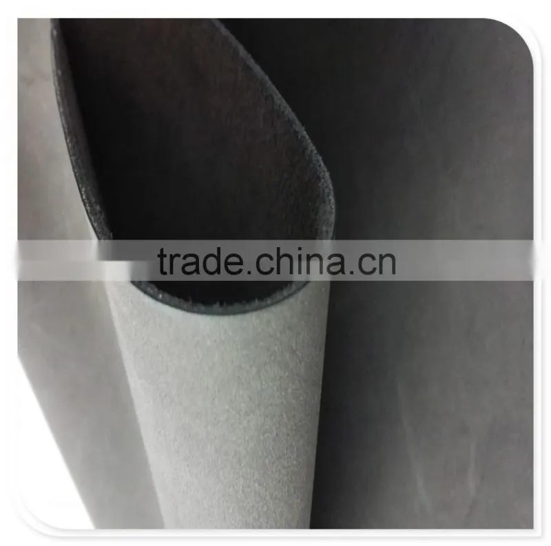Genuine finish nubuck leather for saddle leather