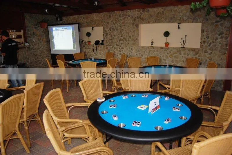 52 inch round poker table with iron legs and steel cup holders