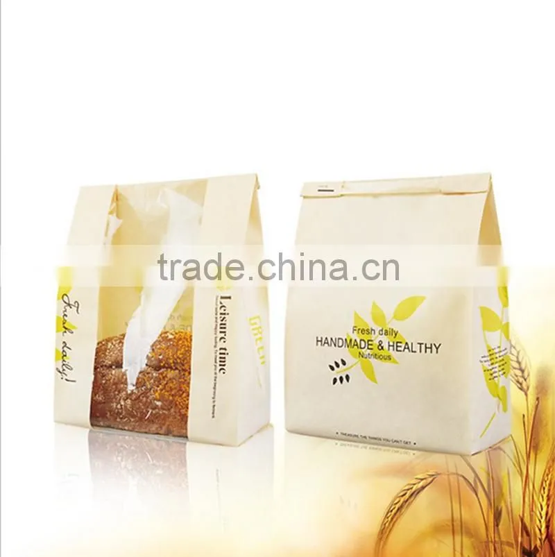 one side transparent bread packaging paper bags