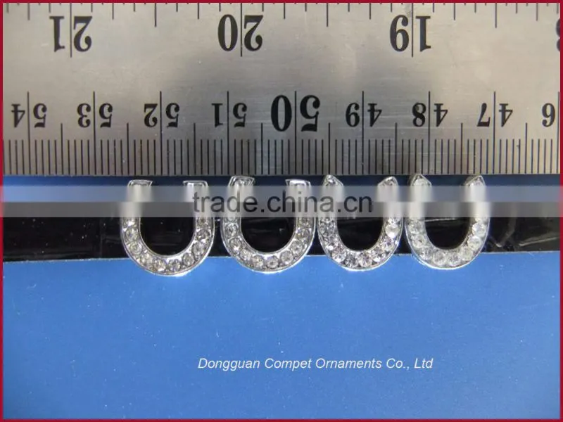 10mm full diamond double heart shaped slide charms diy jewellery accessories