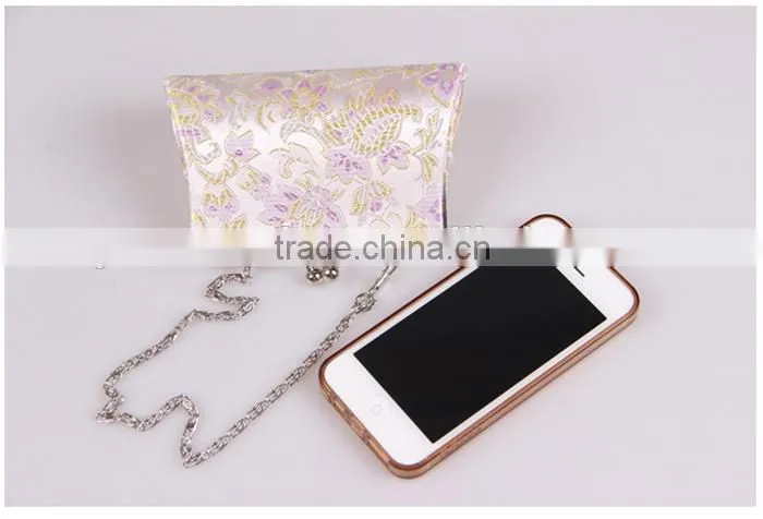 Colourful silk cloth mini bag classical bride evening bag