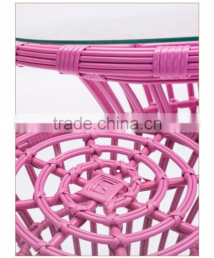 Modern Coffee Tables Rattan Patio 3PCS Garden Coffee Outdoor Dining Table And Chair Set