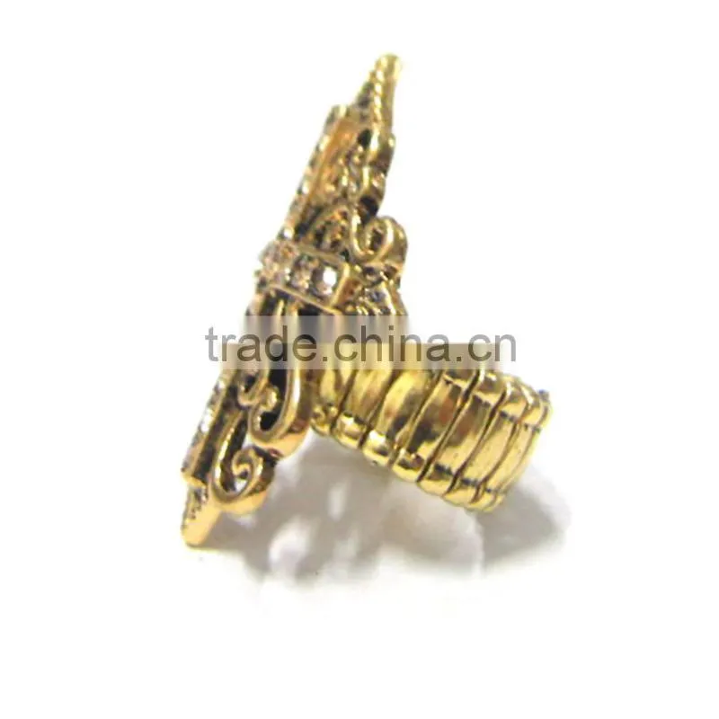 New design wholesale cheap rhinestone cross stretch rings