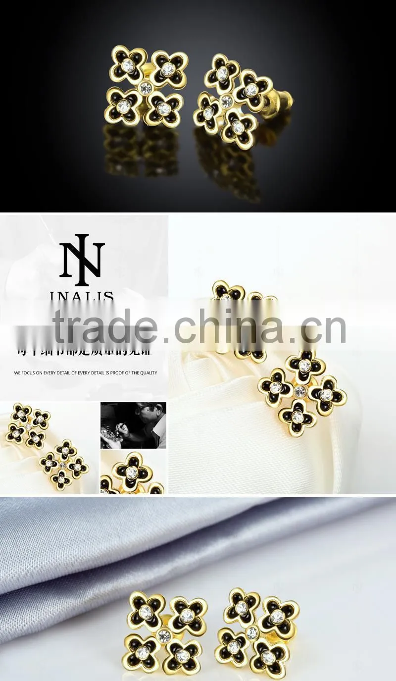 Newest fashion petal crystal earring flower jewelry earring
