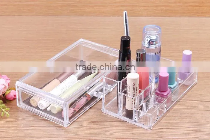 C37 ANPHY Cosmetic Box Organizer with 1 Drawer Makeup Drawer with Holder Rack