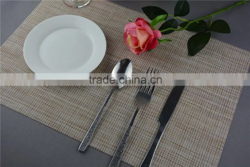 Table decoration PVC solid color disposable flaxen linen table placemat 45*30cm