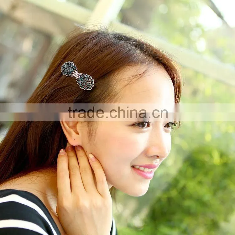 Trendy Hair Barrettes Purple Crystal Rhinestone Bridesmaid Wedding Party Fashion Flower Hair Clip Jewelry