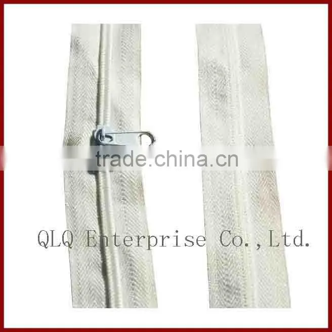Nylon Long Chain Zipper White