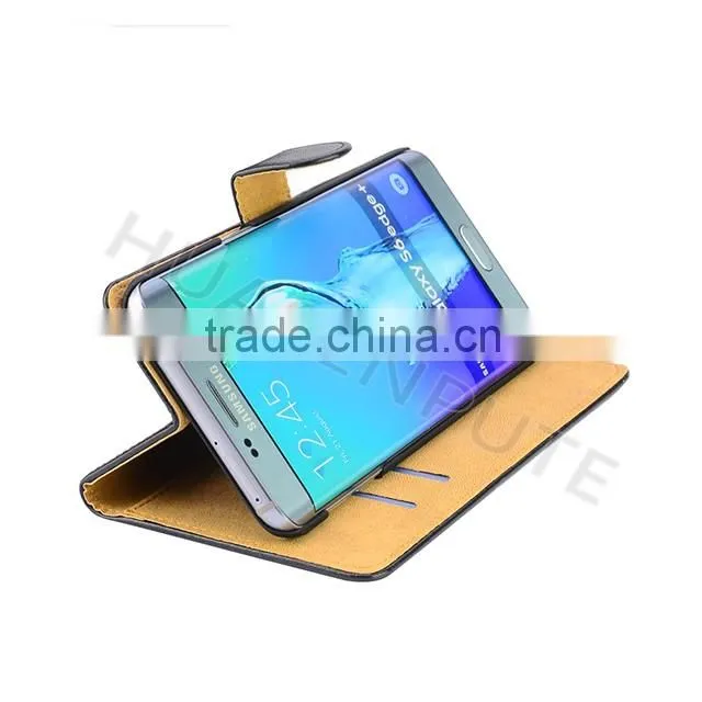 China Factory Insert Card Leather Case For Samsung Galaxy S6 Edge Plus
