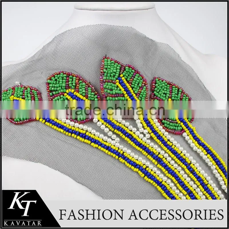 Pearl Lace Patch/Colorful Beaded Sew Lace Patch