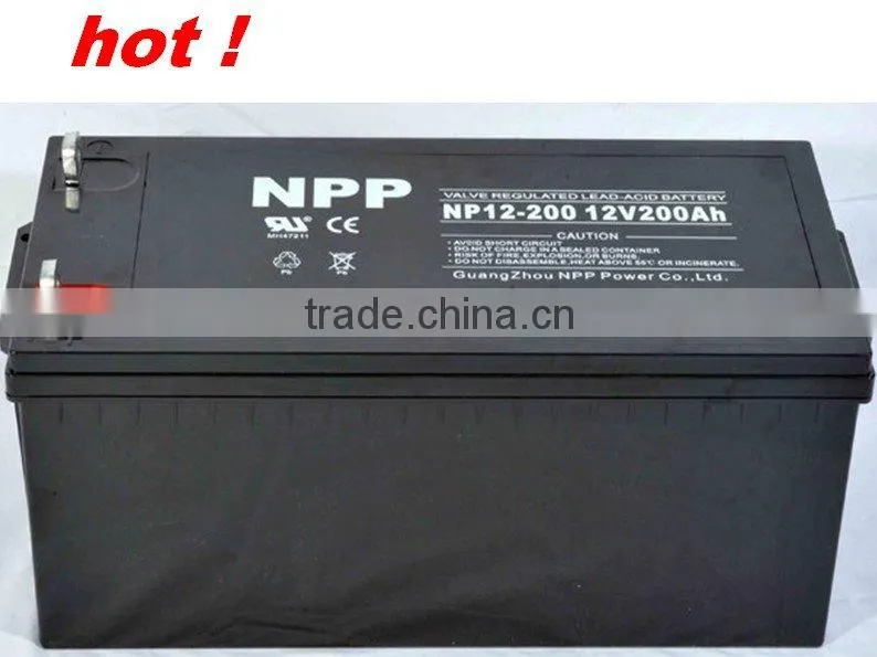 12v200ah high capacity lead acid Solar battery for sunlight
