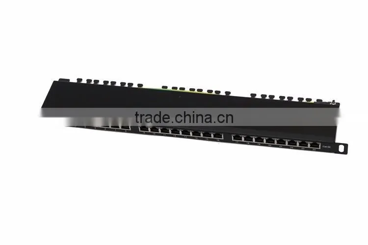 24 ports FTP CAT5e patch panel with LED Light, easy to detect rj45 type