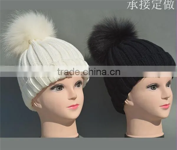 2015 new hot sale warm fold brim knitting cap