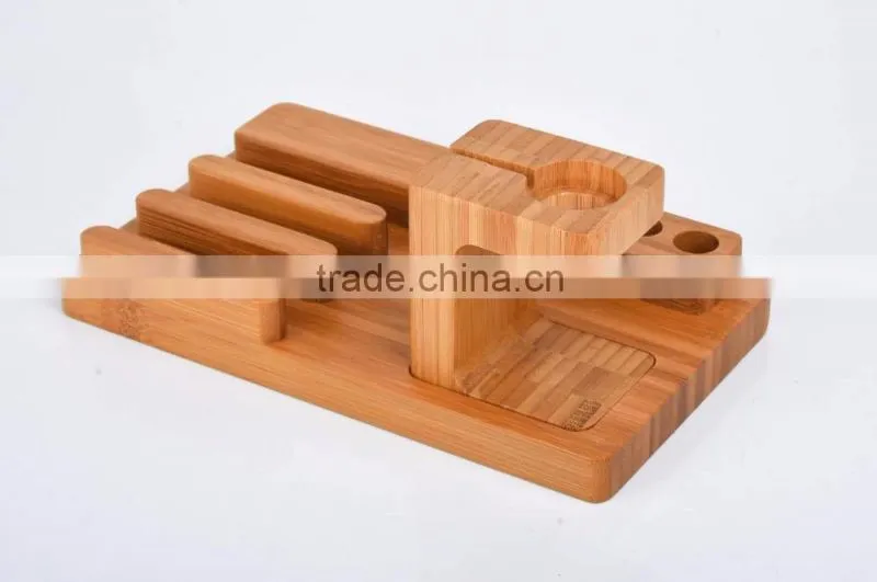 2016 Luxury bamboo material stand holder for apple watch iphone