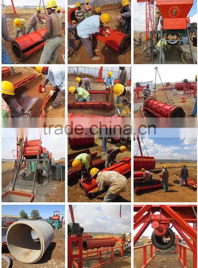 Africa standerd suspension roller type concrete pipe machine