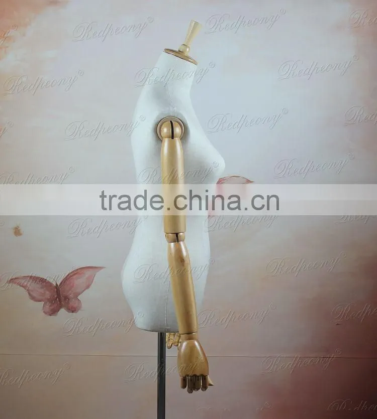dummy torso female mannequin with wood arms