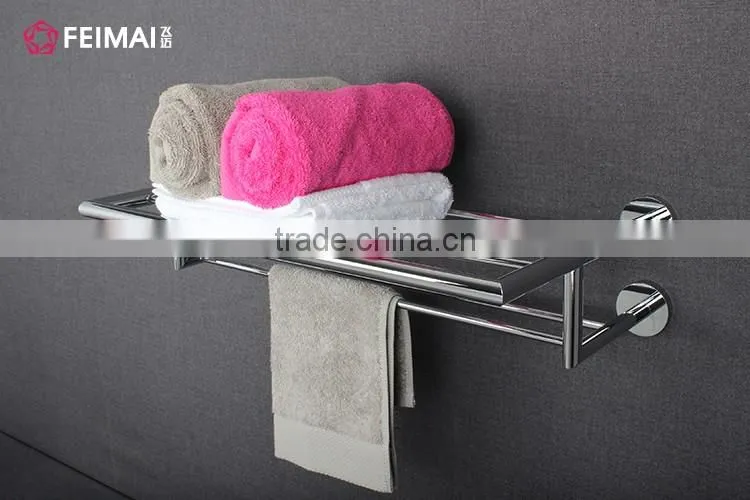 New 2016 Wall Mounted Bracket Hotel Style Towel Rack Shelf Bar