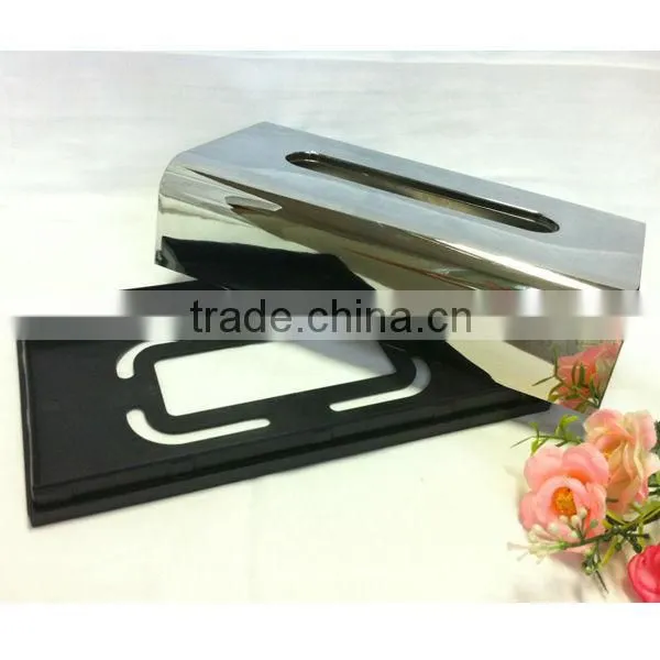 Small box facial tissue with chrome finish