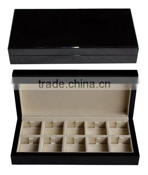 High gloss mahogany Wooden cufflink packaging box