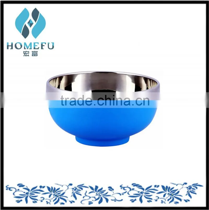 colorful wholesale double wall stainless steel soup bowl as seen tv