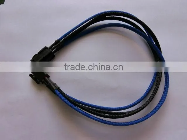 ATX 4M to 4F power cable with sleeving,40cm,23g,black and blue wire