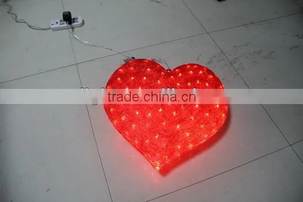 3D LED christmas acrylic heart motif light