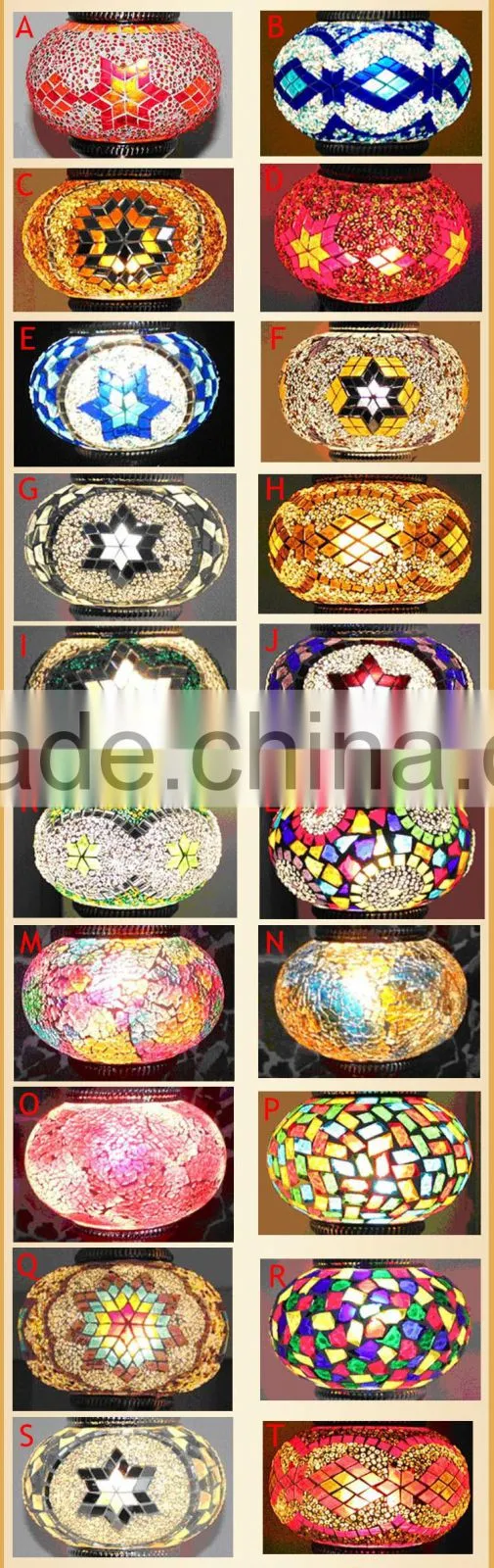 Handmade Turkish decorative mosaic desk lamp