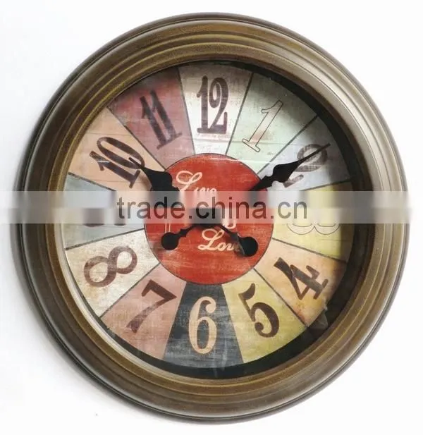 Dia 43.5 cm Rustic Round Metal Wall Clock,