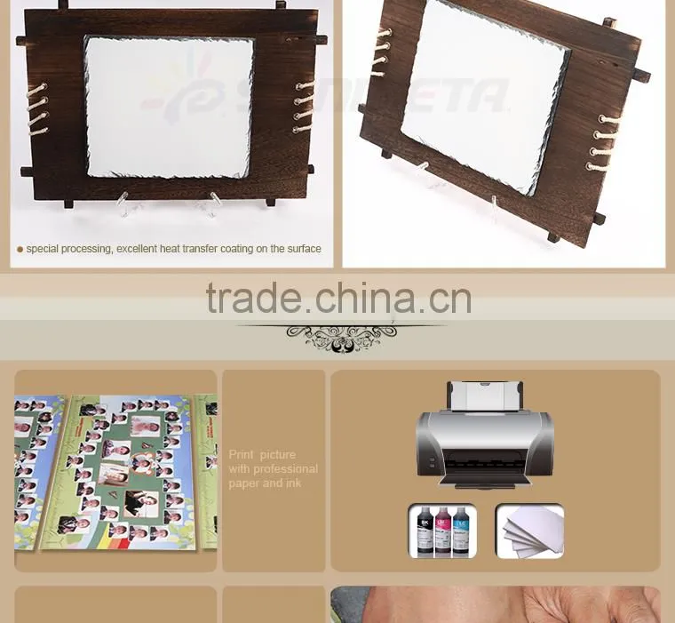 Sunmeta sublimation wooden rock photo frame wall hanging SH40