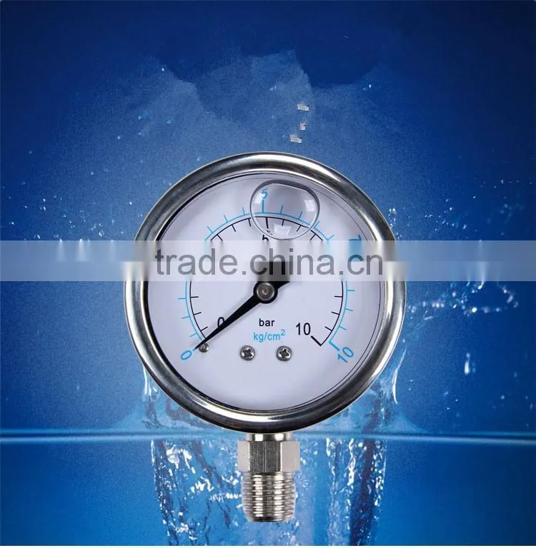 Glycerin Silicon Liquid Oil Filled Bourdon Tube Pressure Gauge