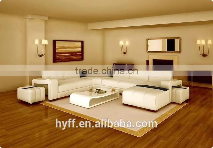 Northern Europe Nordic style genuine italy leather corner office sofa HYZ21