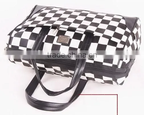 European style fashionable and fancy chequer travel bag