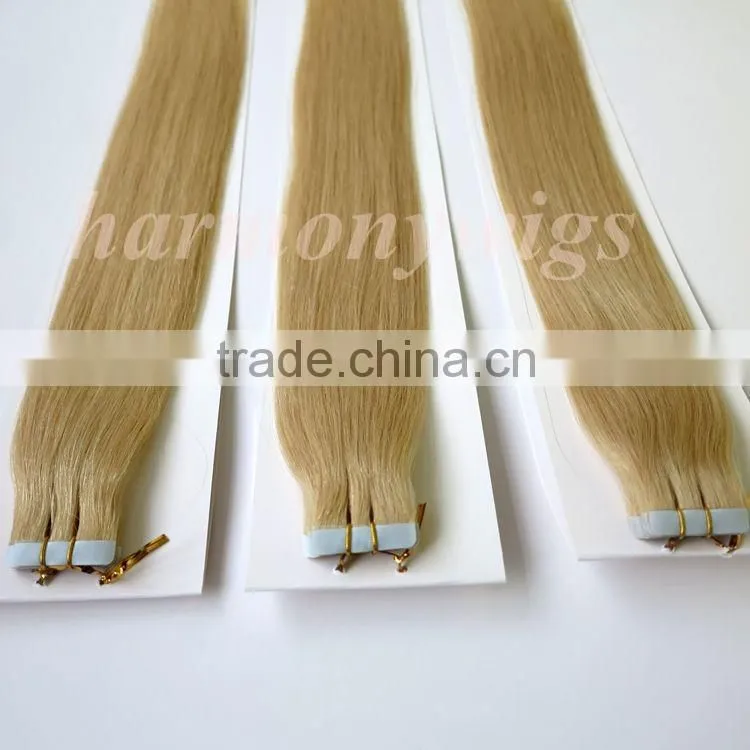 Top quality Tape in hair extensions human hair 18 20 22 24inch 2g&2.5g/1pcs #60/Platinum Blonde customized color and length