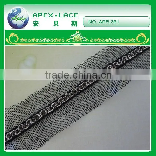 APR-359 Handmade sequins lace trimming with metal sequin for blouses wholesale