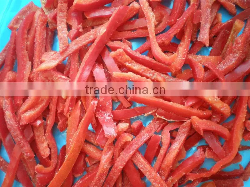 IQF frozen red pepper strips