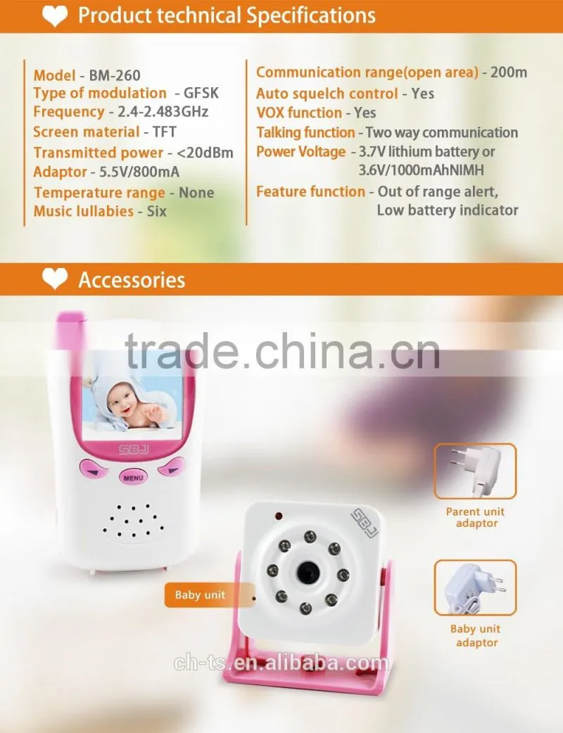 2.4" lcd Wireless Video Baby Monitor ,Cheap Baby Camera