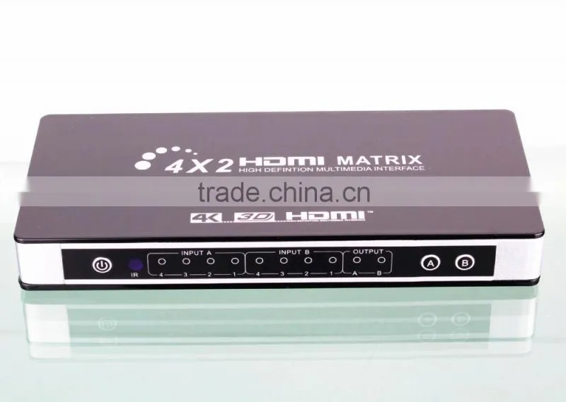 hdmi matrix 4 input 2 output with optical rca audio