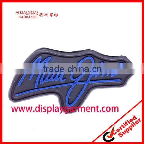 small pvc patch,silicone rubber patch, garment pvc badge,