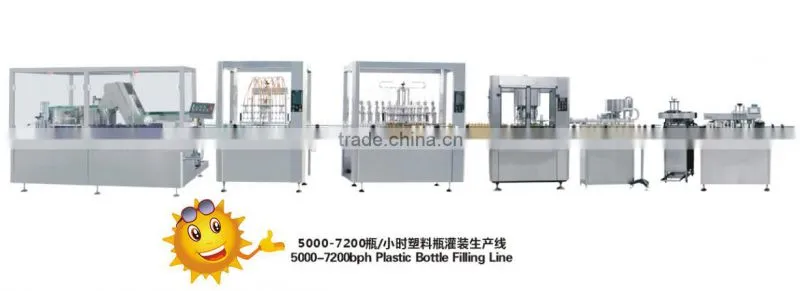 Automatic Oral Liquid Plastic Bottle Filling Line, (20-500ml, 5000-7200bph)