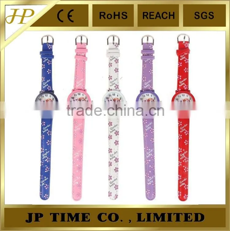 cute Frozen Elsa Anna Quartz leather Wristwatches gift kid watch