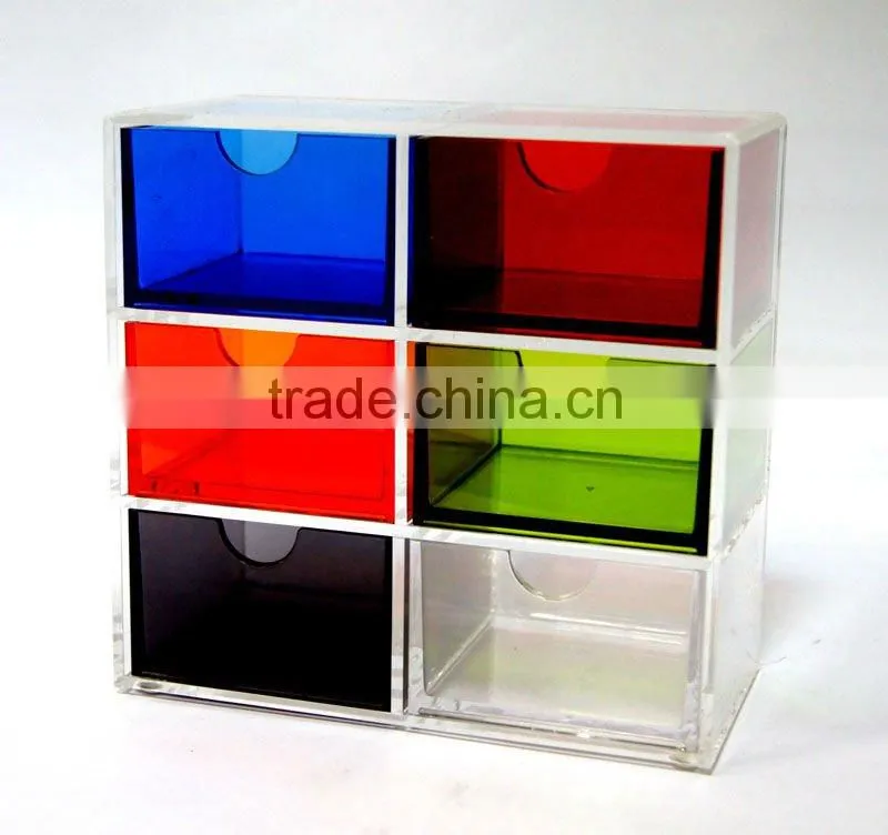 Acrylic Jewelry & Cosmetic Storage Box w 4 Drawers (Case/Organizer)