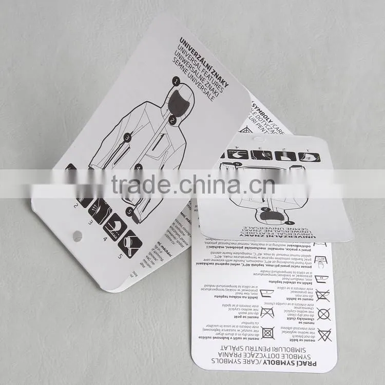 High quality folded paper hangtag with four sides printed for Astronauts clothing