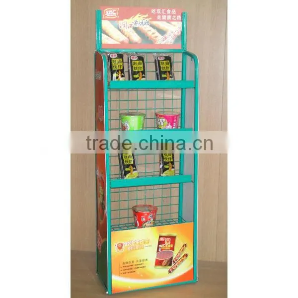 powder coating floor metal wire potato chips display rack with competitive price