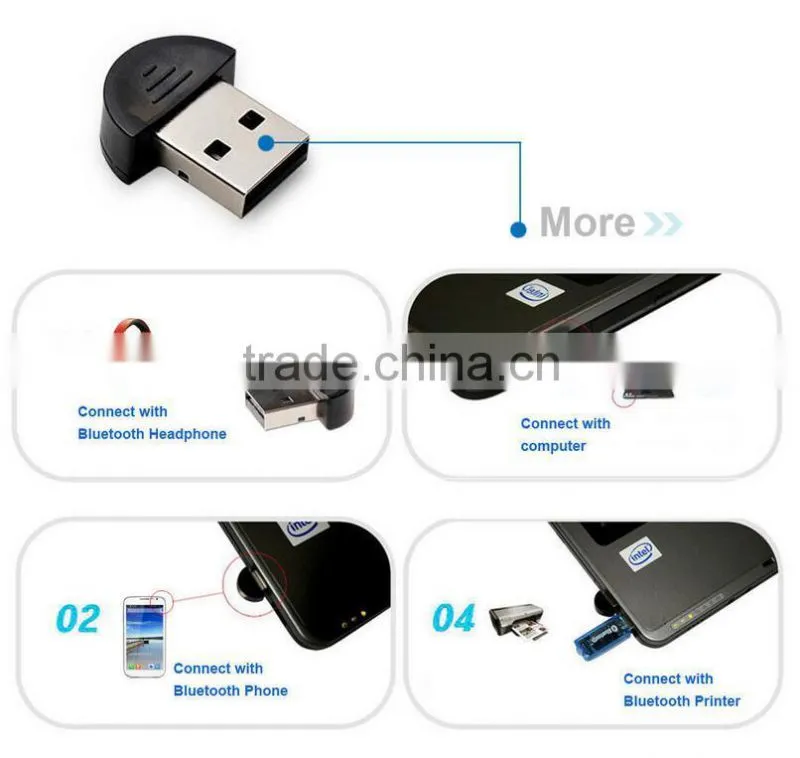 Mini Plug and Play High Speed USB 2.0 Bluetooth Dongle Adapter