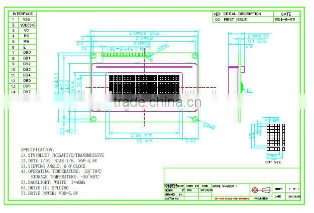 custom lowest price thin16X4dot COB lcd display module