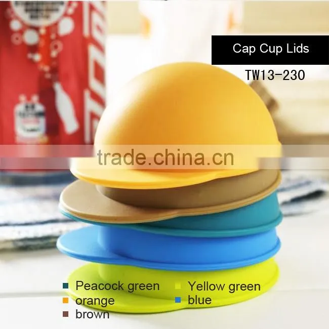 New design hat shape tin can silicone lid