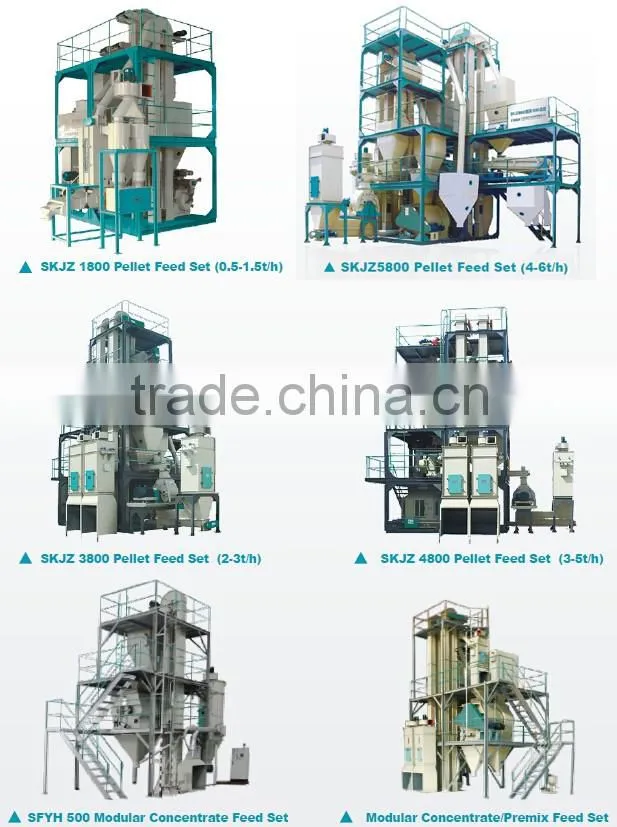 High quality low price 1-2 tph animal feed mobile pellet plant